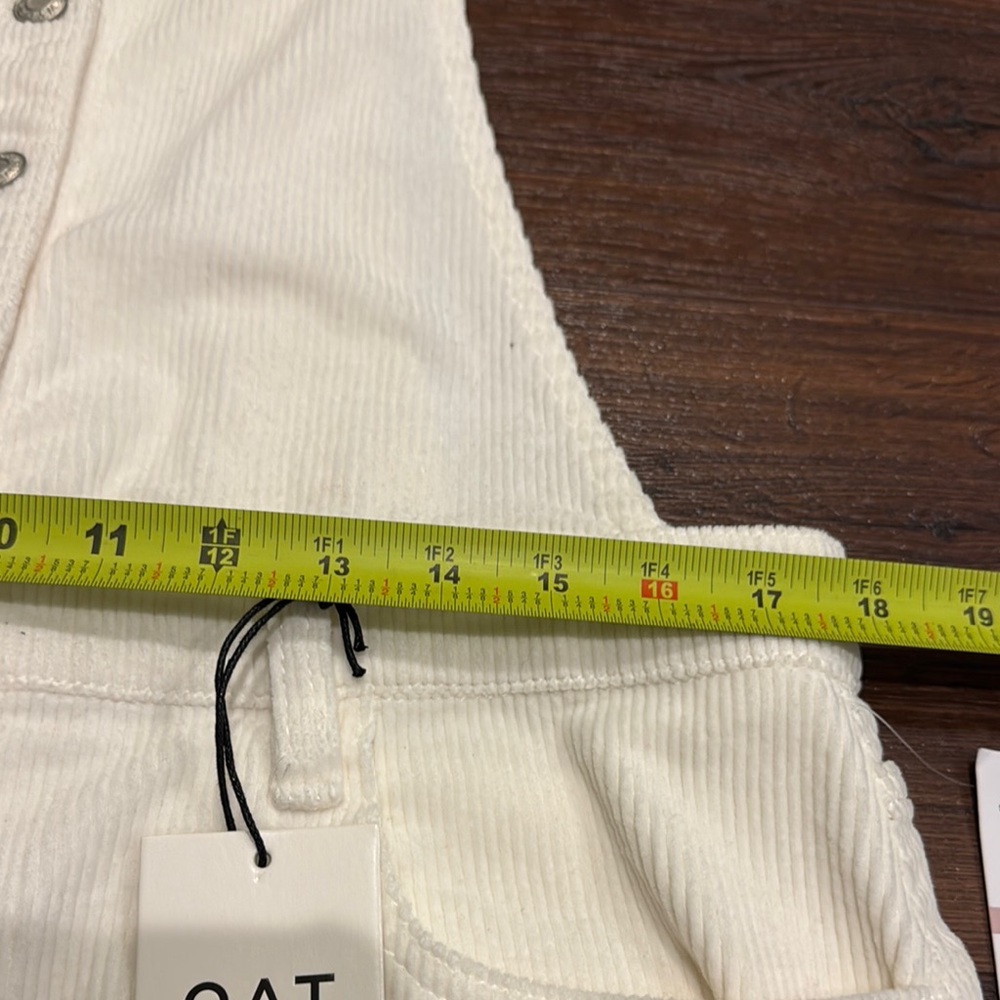 OAT NWT Corduroy Overall Dress - off white Buttoned down w/adjustable straps. - Picture 9 of 12